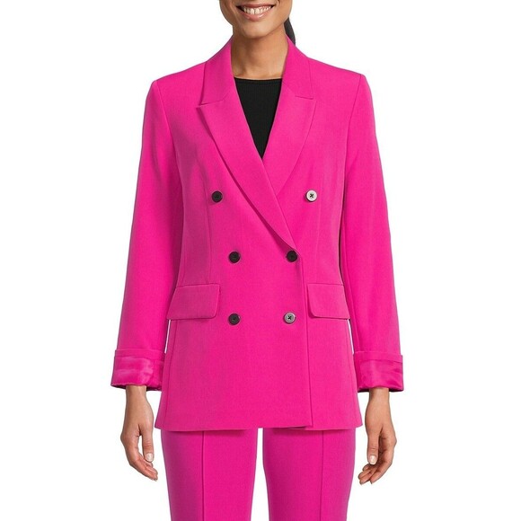DKNY Jackets & Blazers - DKNY Women's Double-Breasted Jacket, Radiant Pink, 4
